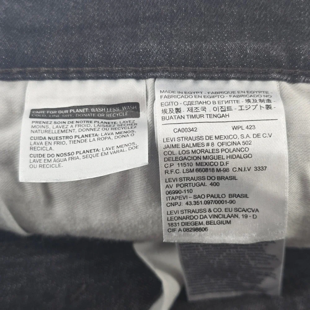 Levi's 511 Slim Fit‎ Jeans Mens 38x32 Black Faded Denim Stretch Pants